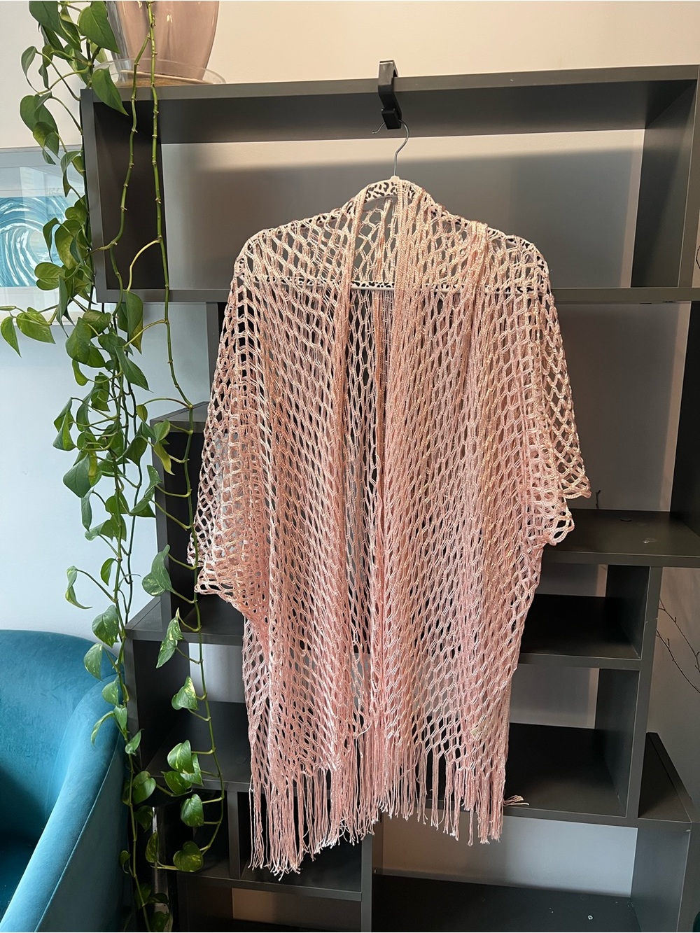 Do everything in love Pink Crochet Swim Coverup